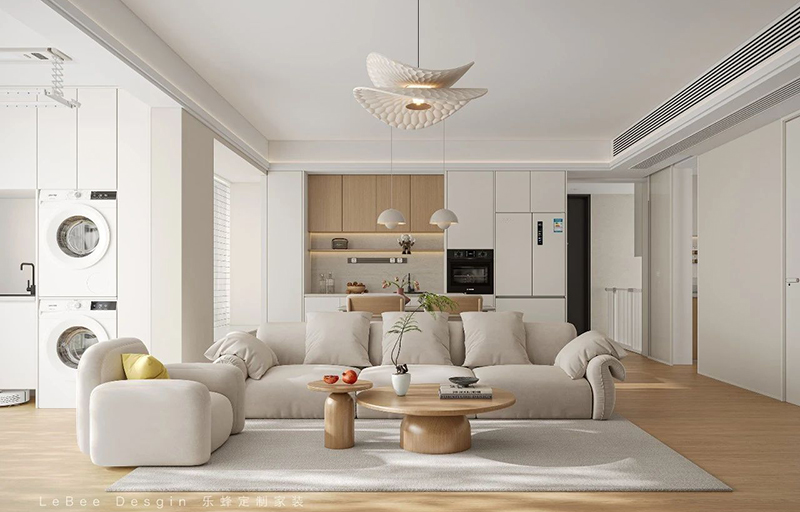 卓能雅苑108㎡原木奶油風